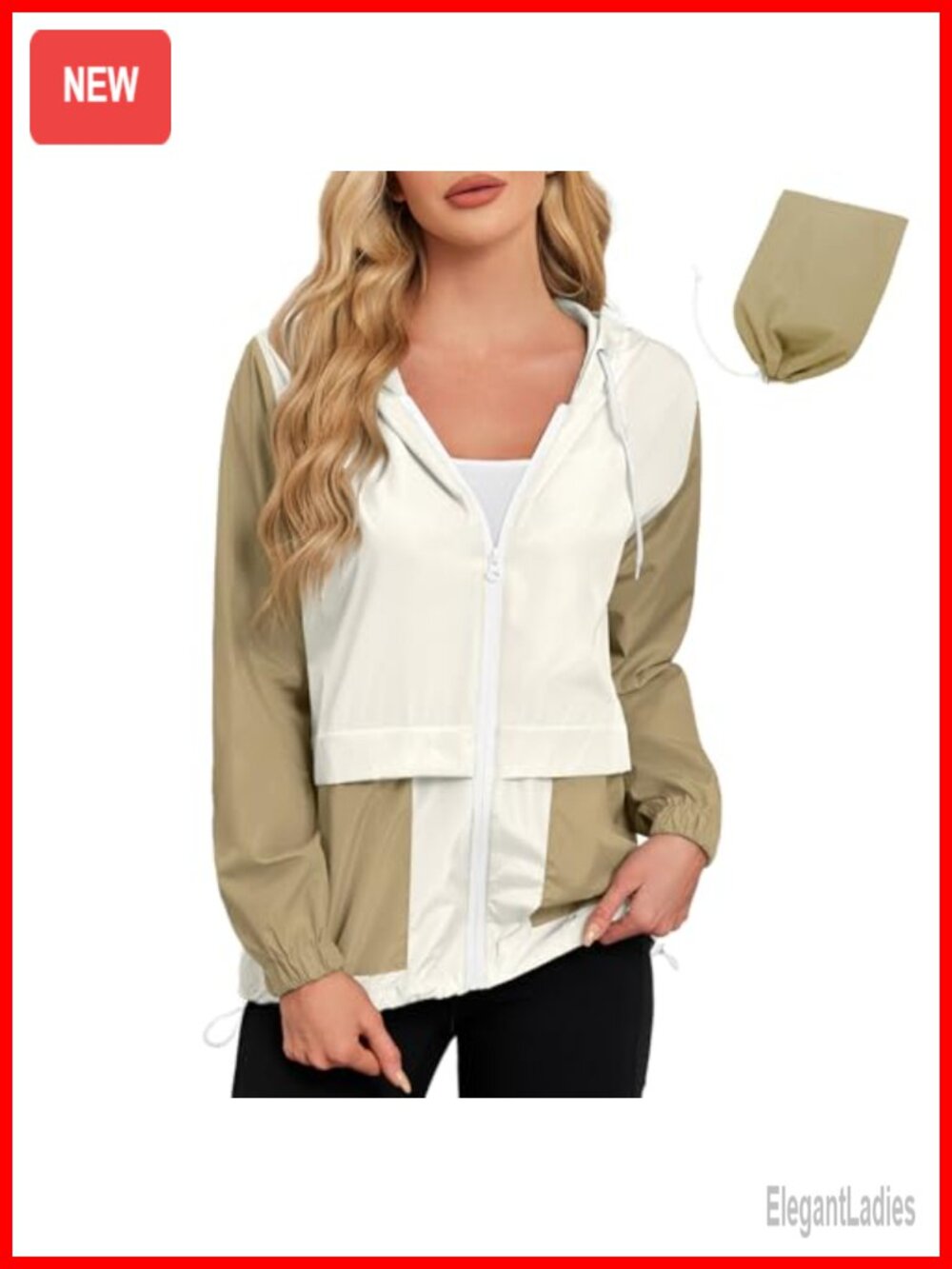 Lightweight Packable Waterproof Hooded Rain Jacket Anorak Windbreaker